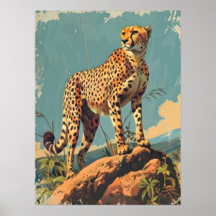 Eleganz in Streifen: Vintage Gepard Poster