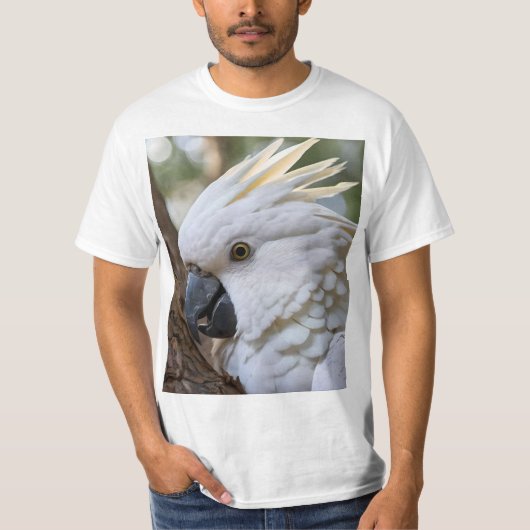 Eleganz in Weiß: Das majestätische Aussie Cockatoo T-Shirt (Vorderseite)