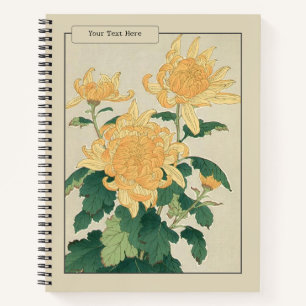 Eleganz Japans: Das Chrysanthemen-Notizbuch Notizblock