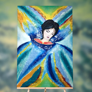 Eleganz mit Flügeln - Abstrakte Frauenmalerei Acrylschild