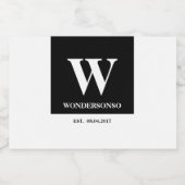 Eleganz Monogramm minimal Hochzeit Schaumweinetikett (Einzelnes Label)