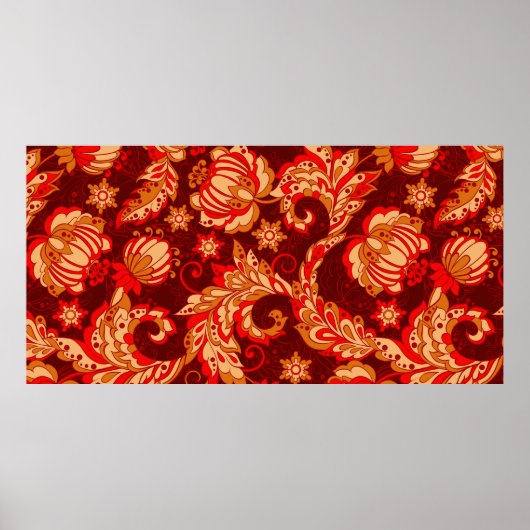 Eleganz, nahtlos mit ethnischen Blume, vin Poster (Vorne)