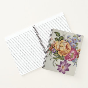 Eleganz: Porzellan Inspiriert Blumenbuch Notizblock