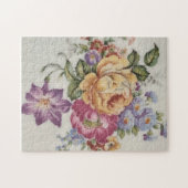 Eleganz: Porzellan Inspiriert Blumenpuzzle Puzzle (Horizontal)