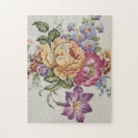 Eleganz: Porzellan Inspiriert Blumenpuzzle Puzzle (Vertikal)