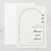 Eleganz Save-the-Date Einladung (Vorne/Hinten)