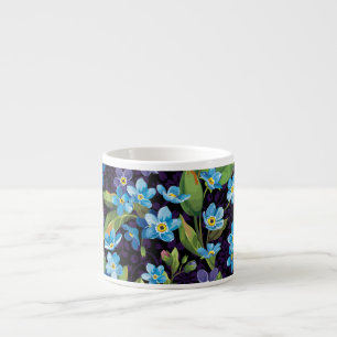 Eleganz Vergissmeinnicht Blumenmuster Espressotasse