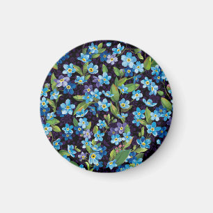 Eleganz Vergissmeinnicht Blumenmuster Magnet