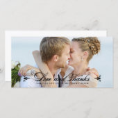 ELEGANZ | VIELEN DANK AN IHNEN FOTOKARTE - Schwarz Dankeskarte (Vorne/Hinten)