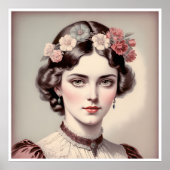 Eleganz von Antan, Schönheit mit Blüten Poster (Vorne)