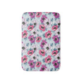 EleganzfarbBlumenmuster auf Blau Badematte (Vorderseite Vertikal)