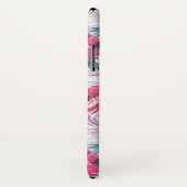 EleganzfarbBlumenmuster auf Blau Case-Mate iPhone Hülle (Hinten/Rechts)