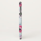 EleganzfarbBlumenmuster auf Blau Case-Mate iPhone Hülle (Hinten/Links)