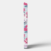 EleganzfarbBlumenmuster auf Blau Case-Mate iPhone Hülle (Rückseite / Links)