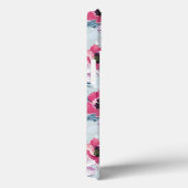 EleganzfarbBlumenmuster auf Blau Case-Mate iPhone Hülle (Rückseite / Rechts)