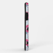 EleganzfarbBlumenmuster auf Blau Case-Mate iPhone Hülle (Hinten/Rechts)