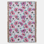 EleganzfarbBlumenmuster auf Blau Decke (Vorderseite Vertikal)