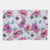EleganzfarbBlumenmuster auf Blau Handtuch (Horizontal)
