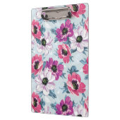 EleganzfarbBlumenmuster auf Blau Klemmbrett (Links)