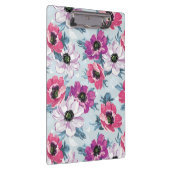 EleganzfarbBlumenmuster auf Blau Klemmbrett (Rechts)