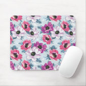 EleganzfarbBlumenmuster auf Blau Mousepad (Mit Mouse)