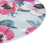 EleganzfarbBlumenmuster auf Blau Schneidebrett (Ecke)