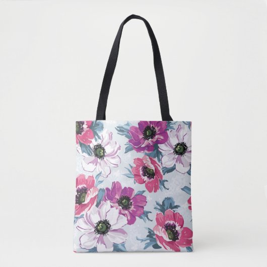 EleganzfarbBlumenmuster auf Blau Tasche (Vorderseite)