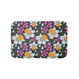 Eleganzmuster mit Narzissen-Blumen 2 Badematte