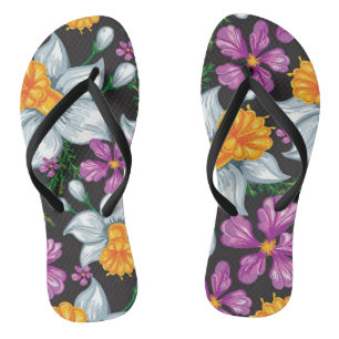 Eleganzmuster mit Narzissen-Blumen 2 Badesandalen