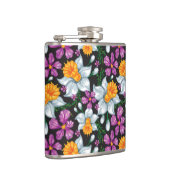 Eleganzmuster mit Narzissen-Blumen 2 Flachmann (Rechts)