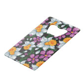 Eleganzmuster mit Narzissen-Blumen 2 Geldbeutel Flaschenöffner (Vorderseite Schrägansicht)