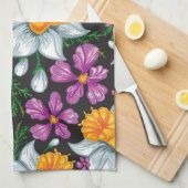 Eleganzmuster mit Narzissen-Blumen 2 Handtuch (Viertel Falte)