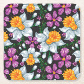 Eleganzmuster mit Narzissen-Blumen 2 Rechteckiger Pappuntersetzer (Vorderseite)
