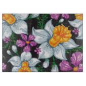 Eleganzmuster mit Narzissen-Blumen 2 Schneidebrett (Vorderseite)