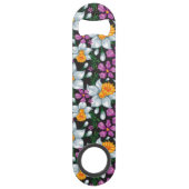 Eleganzmuster mit Narzissen-Blumen 2 Speedflaschenöffner (Rückseite)