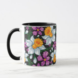 Eleganzmuster mit Narzissen-Blumen 2 Tasse