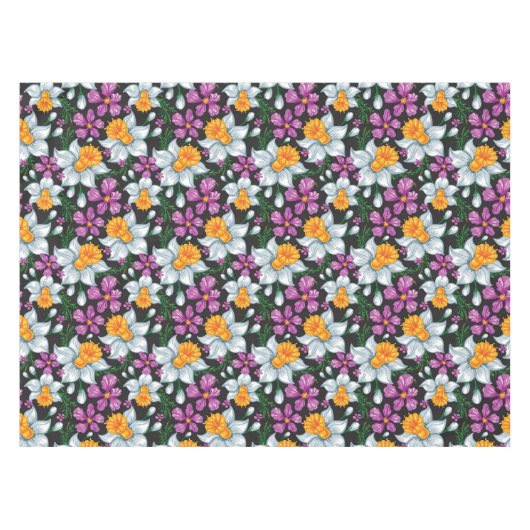 Eleganzmuster mit Narzissen-Blumen 2 Tischdecke (Vorderseite (Horizontal))