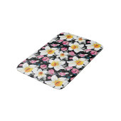 Eleganzmuster mit Narzissen-Blumen Badematte (Schrägansicht)