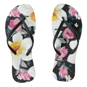 Eleganzmuster mit Narzissen-Blumen Badesandalen