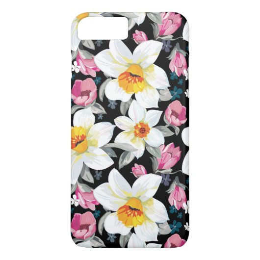Eleganzmuster mit Narzissen-Blumen Case-Mate iPhone Hülle (Rückseite)