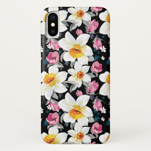 Eleganzmuster mit Narzissen-Blumen Case-Mate iPhone Hülle (Rückseite)