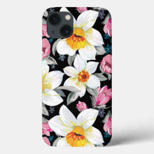 Eleganzmuster mit Narzissen-Blumen iPhone 13 Hülle