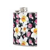 Eleganzmuster mit Narzissen-Blumen Flachmann (Links)