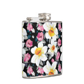 Eleganzmuster mit Narzissen-Blumen Flachmann (Rechts)