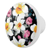 Eleganzmuster mit Narzissen-Blumen Keramikknauf (Rechts)