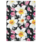 Eleganzmuster mit Narzissen-Blumen Klemmbrett (Rückseite)