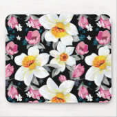 Eleganzmuster mit Narzissen-Blumen Mousepad (Vorne)