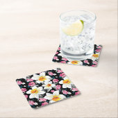 Eleganzmuster mit Narzissen-Blumen Rechteckiger Pappuntersetzer (Vor Ort)