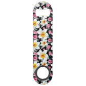 Eleganzmuster mit Narzissen-Blumen Speed Flaschenöffner (Rückseite)