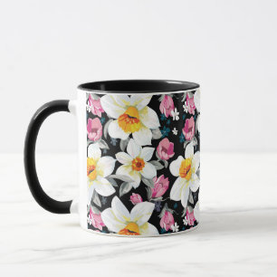 Eleganzmuster mit Narzissen-Blumen Tasse